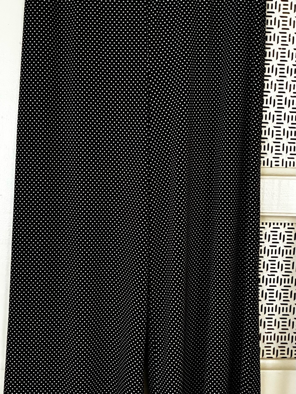 Adrianna Papell Black Wide-Leg Pants with White Polka Dots - Picture 5 of 5